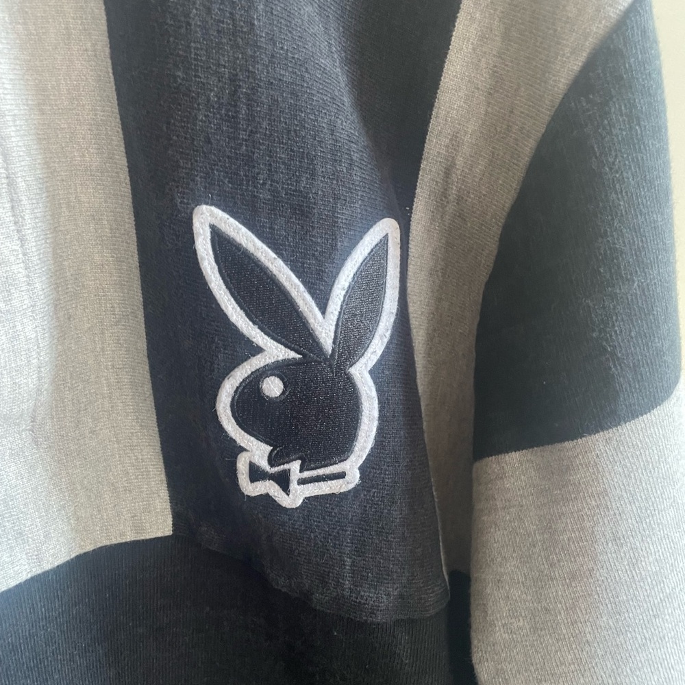 Supreme Black and Gray Playboy Rugby Shirt - Picture 2 of 5